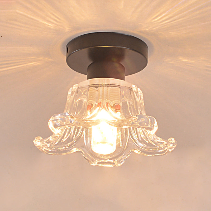 Glass Geometric Flush Mount Lights Modern Style 1 Light Flush Mount Lamp