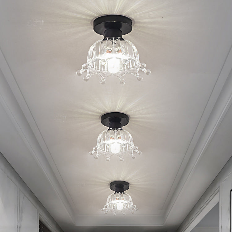 Glass Geometric Flush Mount Lights Modern Style 1 Light Flush Mount Lamp