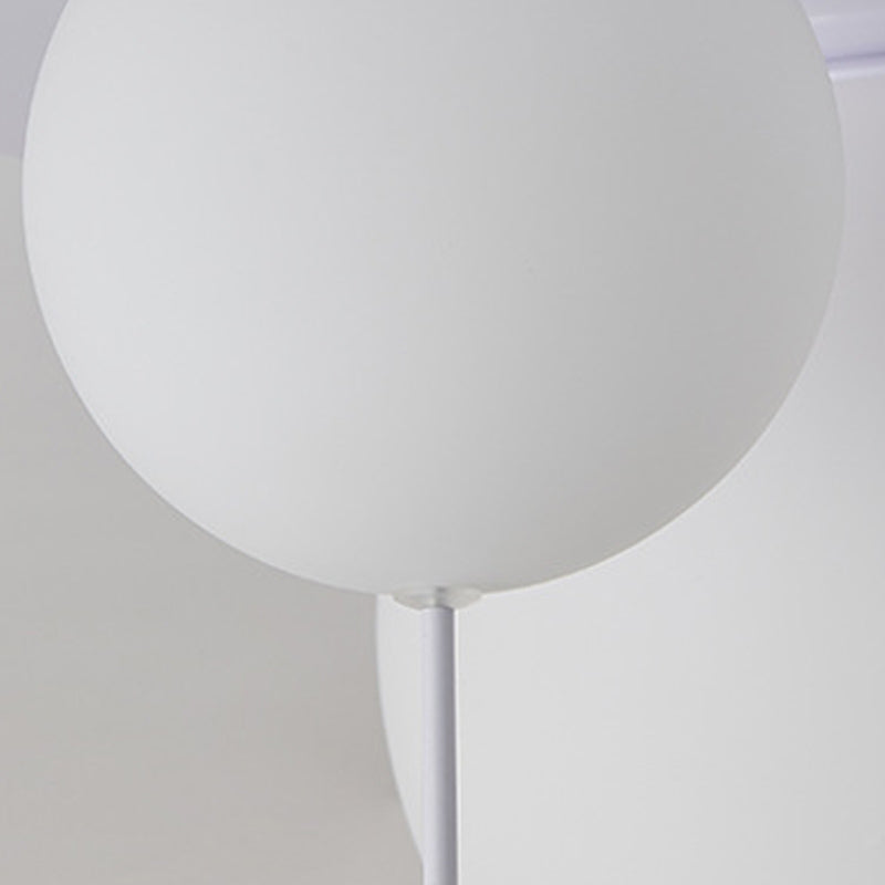 Cartoon 1-Light Ceiling Light White Balloon Shape Glass Flush Mount Light Fixture