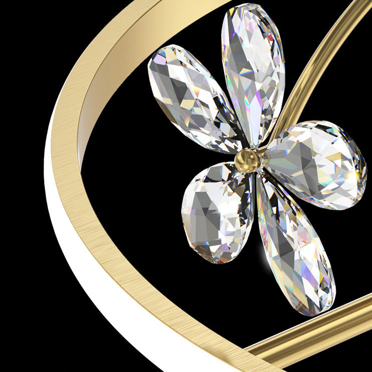 3 Lights Round Flush Ceiling Light Modern Style Crystal Flush Mount Lights