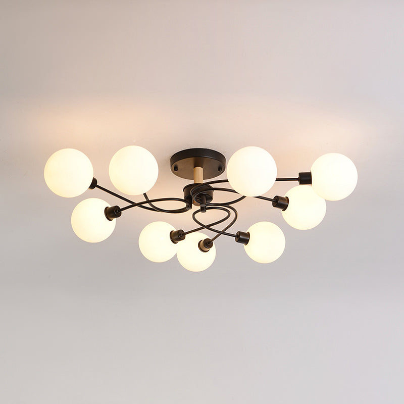 Multi Light Spherical Ceiling Lamp Modern Style Glass Ceiling Lighting for Living Room
