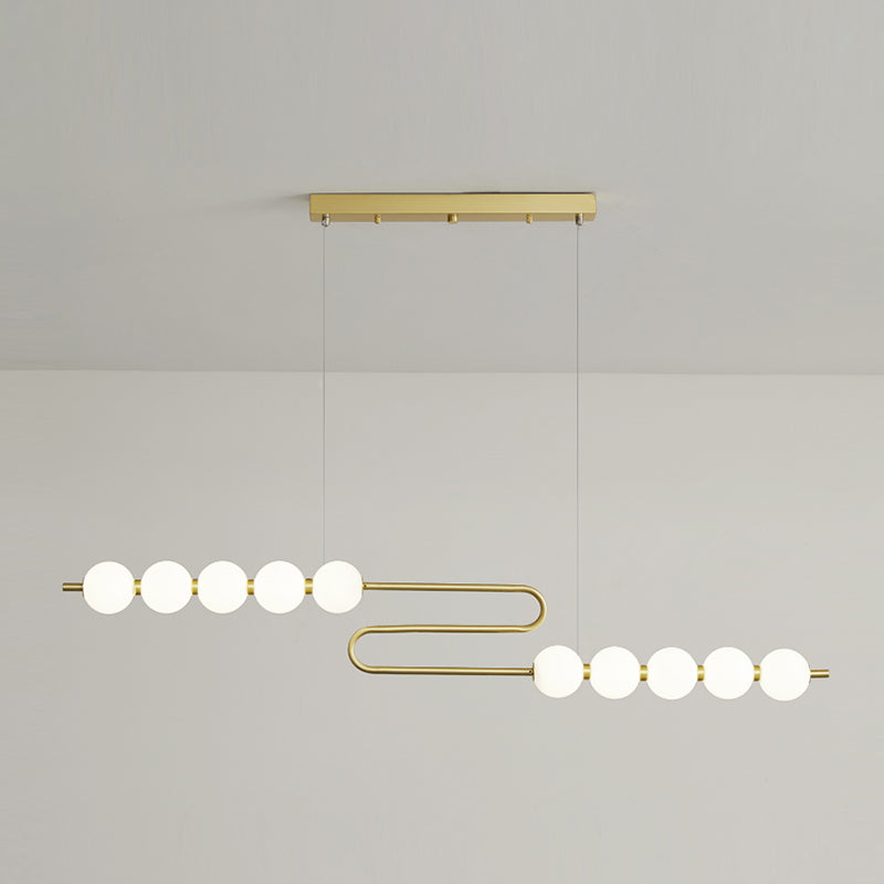 Modern Style Spherical Shape Island Lights Glass 8 Light Island Lighting in Gold