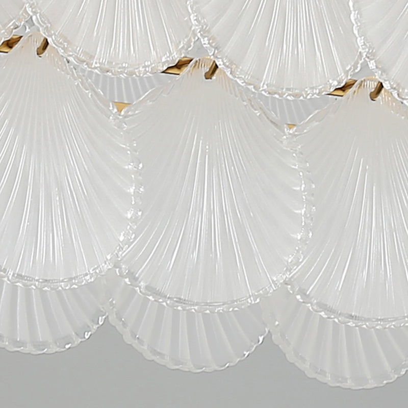 Modern Style Geometry Shape Island Lights Glass 8-Light Island Lighting in Gold