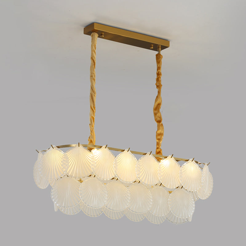 Modern Style Geometry Shape Island Lights Glass 8-Light Island Lighting in Gold