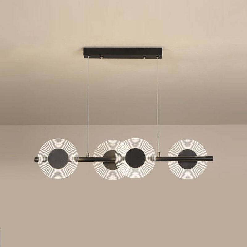 Postmodern Circles LED Island Light Acrylic Dining Room Pendant Light Fixture
