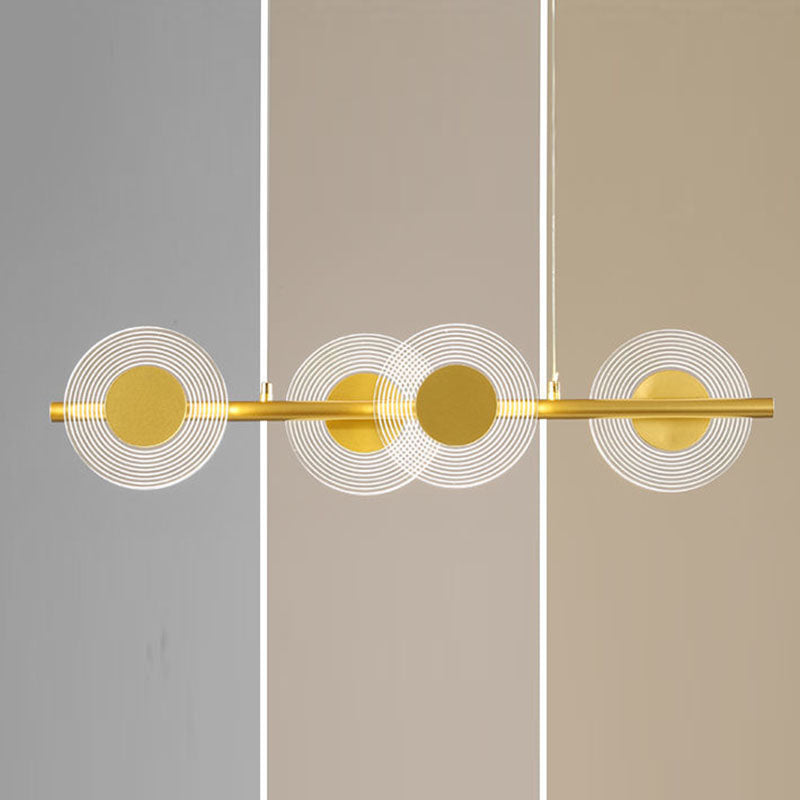 Postmodern Circles LED Island Light Acrylic Dining Room Pendant Light Fixture