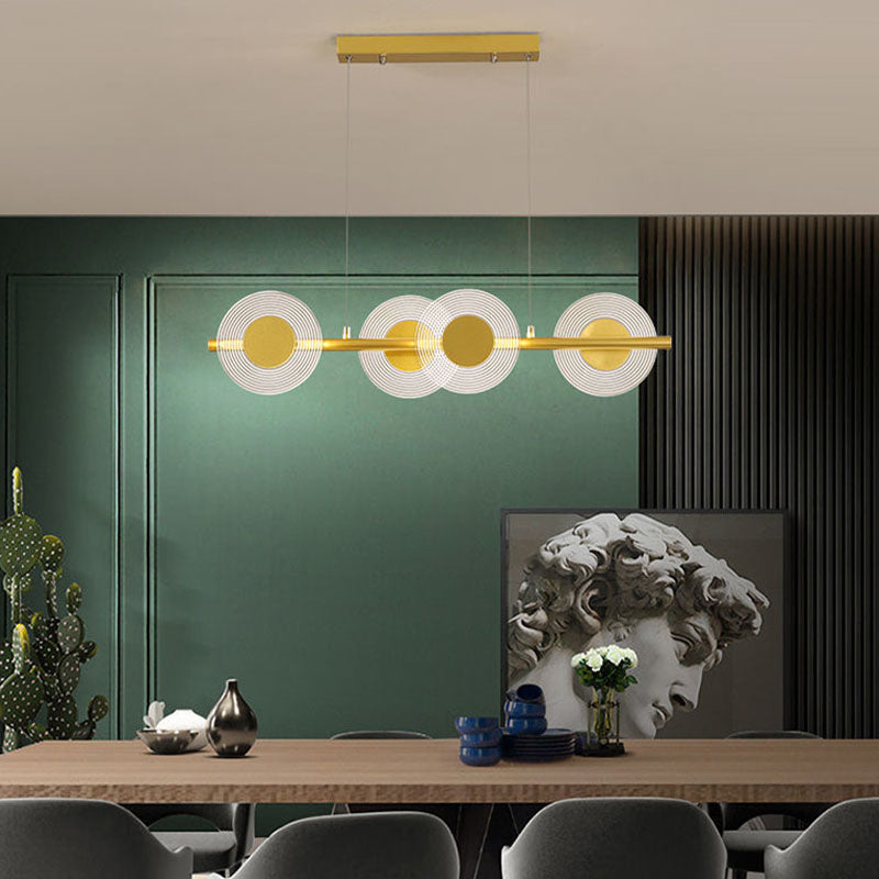 Postmodern Circles LED Island Light Acrylic Dining Room Pendant Light Fixture