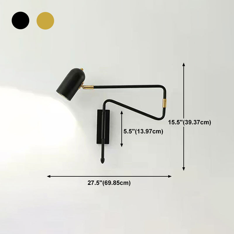 Single Light Bedside Wall Mount Light Adjustable Arm Reading Wall Lamp