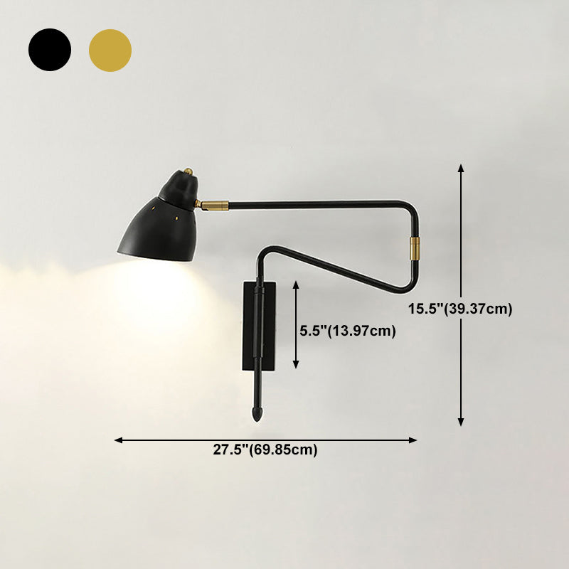 Single Light Bedside Wall Mount Light Adjustable Arm Reading Wall Lamp