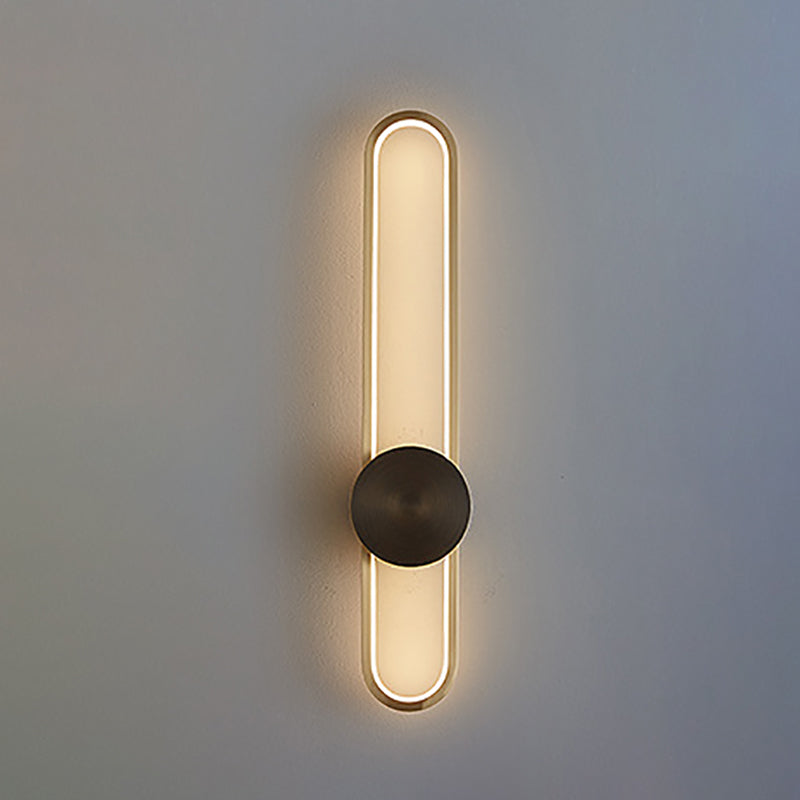Contemporary Linear Wall Mount Lighting Minimalist Metallic LED Wall Sconce