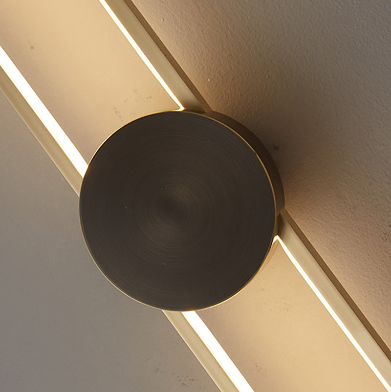 Contemporary Linear Wall Mount Lighting Minimalist Metallic LED Wall Sconce
