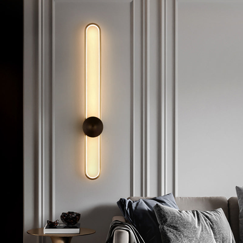 Contemporary Linear Wall Mount Lighting Minimalist Metallic LED Wall Sconce