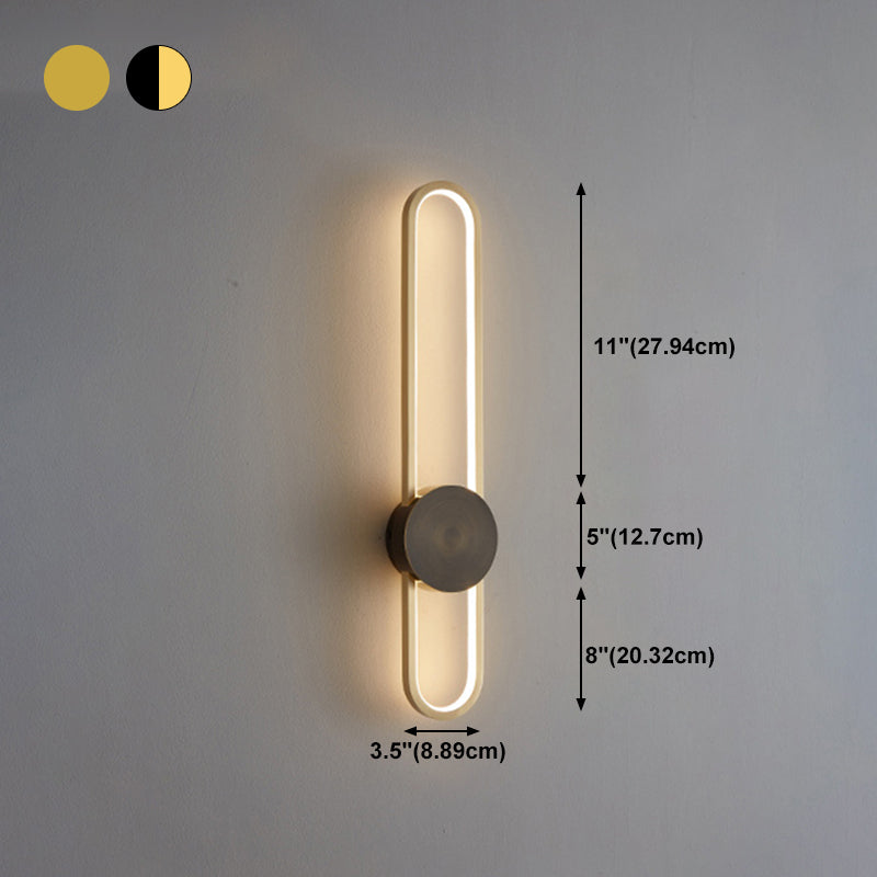 Contemporary Linear Wall Mount Lighting Minimalist Metallic LED Wall Sconce