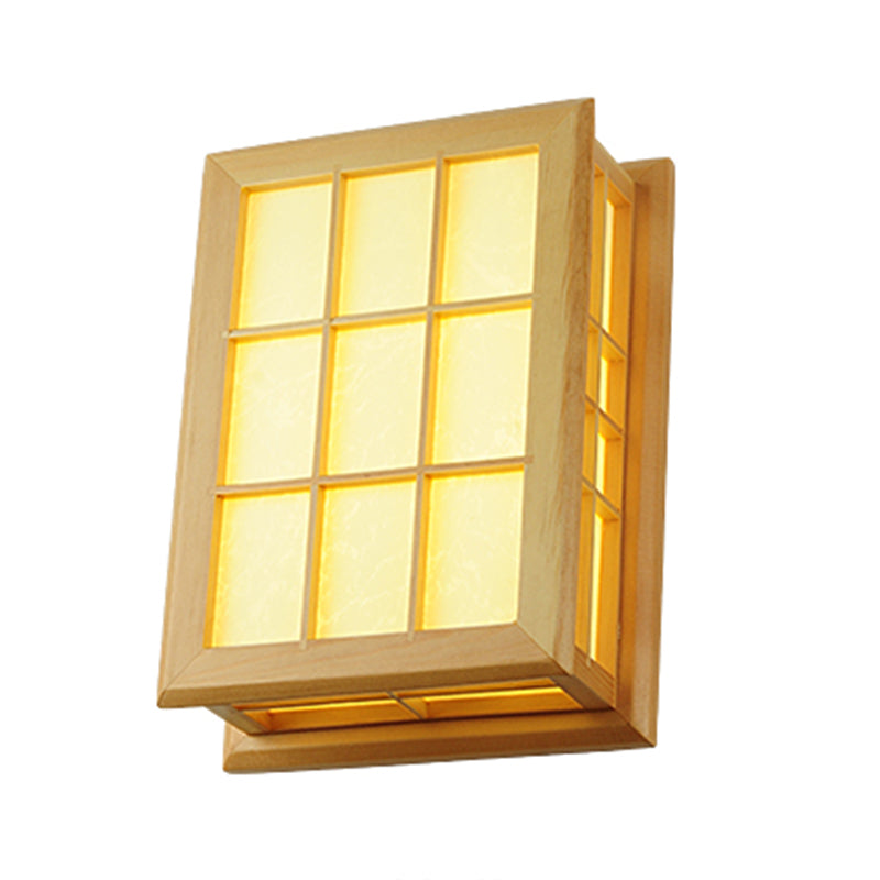 Modern Style Wall Mount Light 1-Light LED Wooden Wall Sconce Light for Living Room