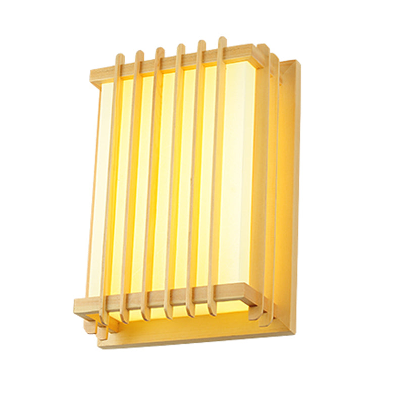 Modern Style Wall Mount Light 1-Light LED Wooden Wall Sconce Light for Living Room