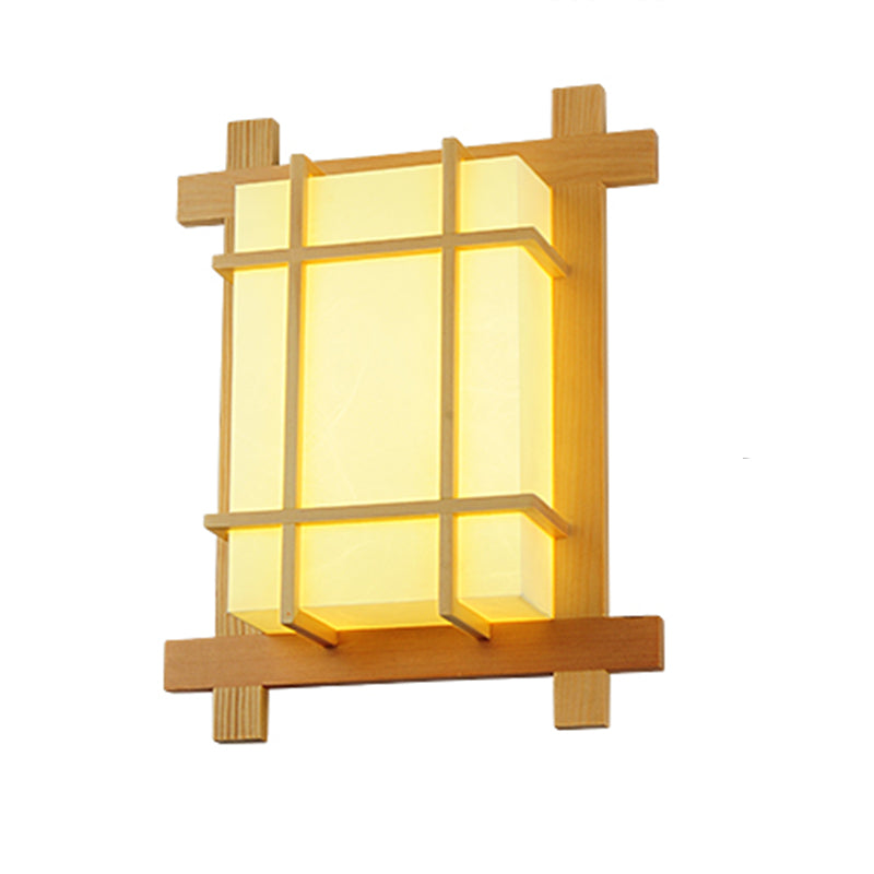 Modern Style Wall Mount Light 1-Light LED Wooden Wall Sconce Light for Living Room