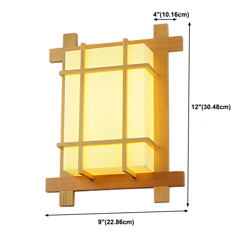 Modern Style Wall Mount Light 1-Light LED Wooden Wall Sconce Light for Living Room