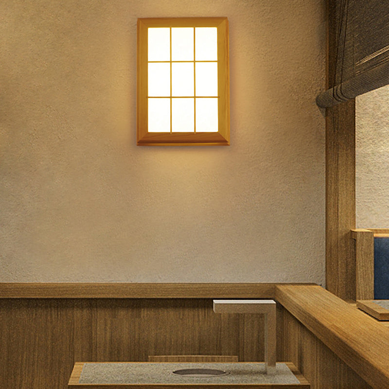 Modern Style Wall Mount Light 1-Light LED Wooden Wall Sconce Light for Living Room