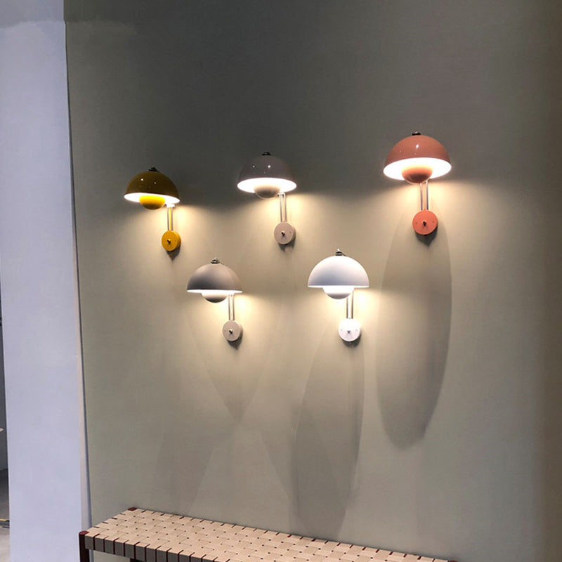 Metal Round Shape Wall Mount Lighting Nordic Macaroon 1-Light Wall Mounted Light Fixture