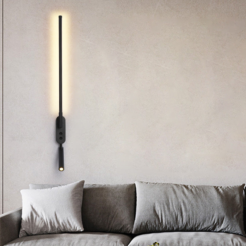 Stile moderno a forma lineare murale sconce metallo 1 luce da parete per camera da letto