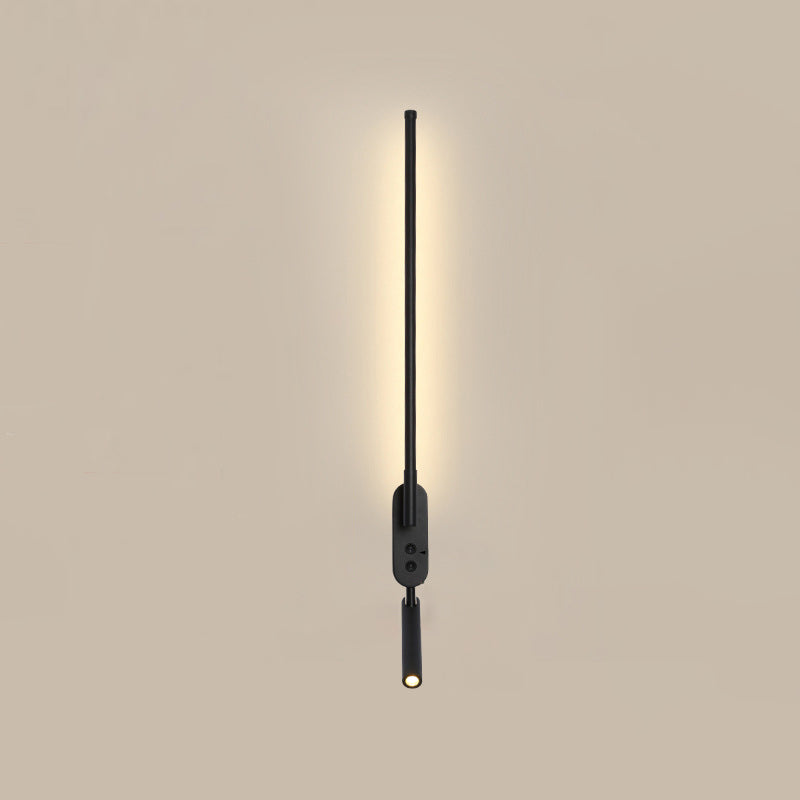 Stile moderno a forma lineare murale sconce metallo 1 luce da parete per camera da letto