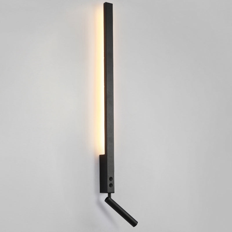 Stile moderno a forma lineare murale sconce metallo 1 luce da parete per camera da letto