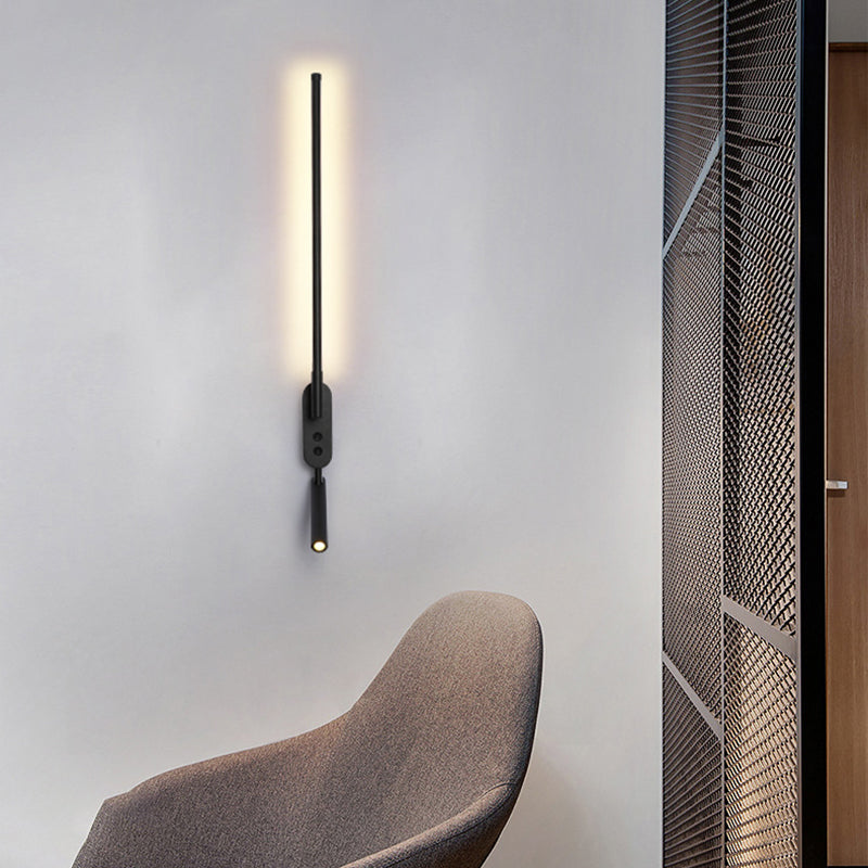 Stile moderno a forma lineare murale sconce metallo 1 luce da parete per camera da letto