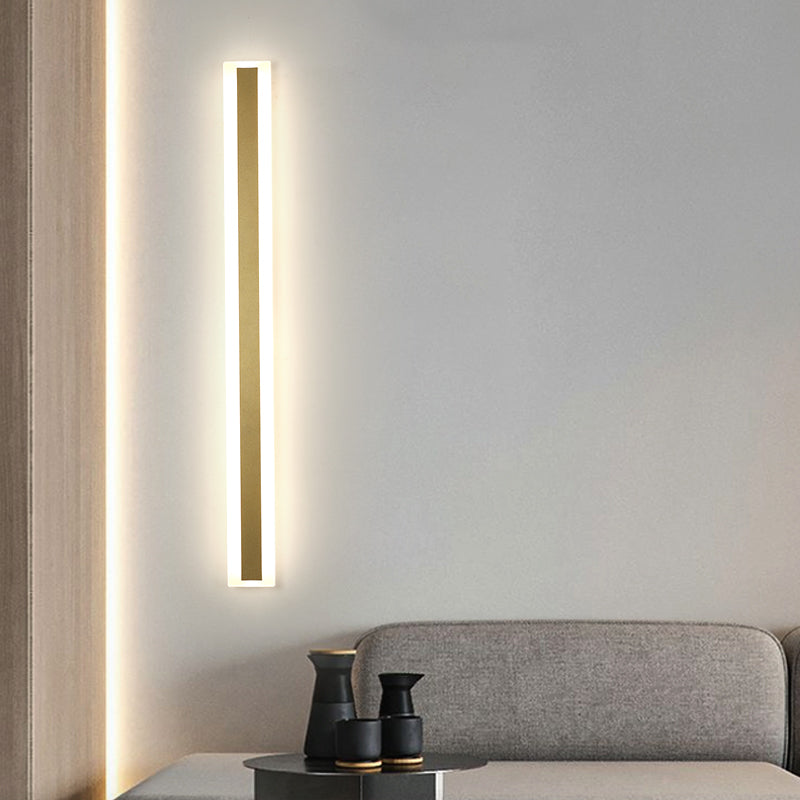 Metal Linear Shape Wall Mount Lighting Modern 1-Light Wall Mount Light Fixture in Gold