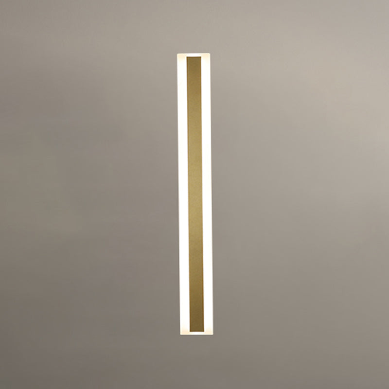 Metal Linear Shape Wall Mount Lighting Modern 1-Light Wall Mount Light Fixture in Gold