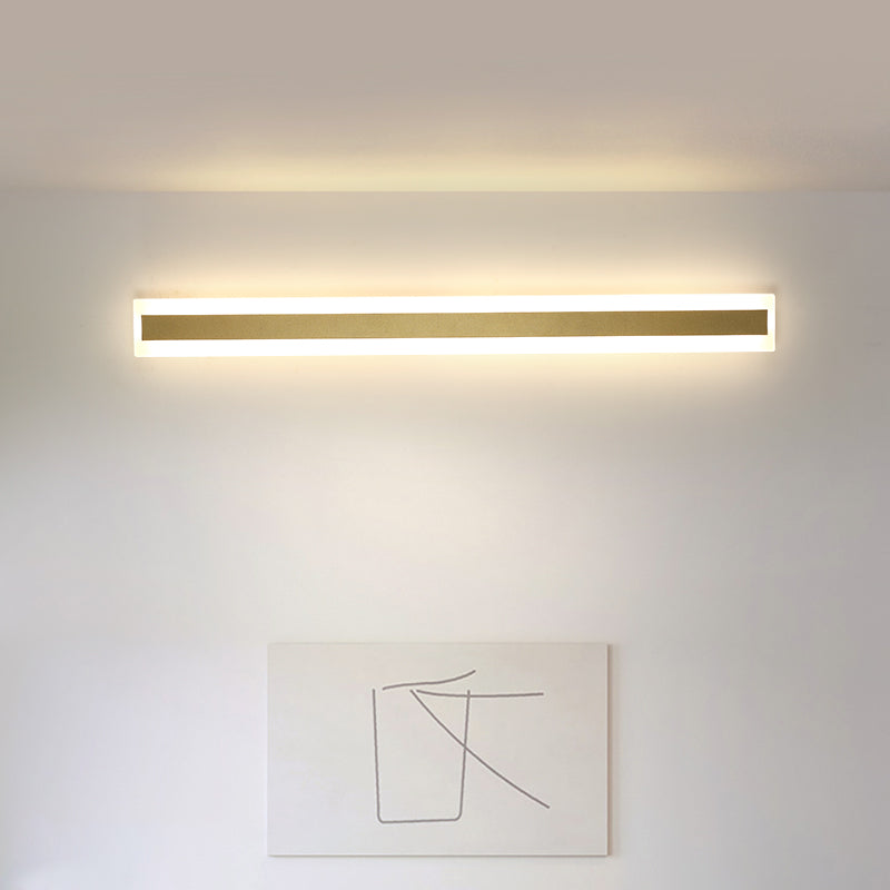 Metal Linear Shape Wall Mount Lighting Modern 1-Light Wall Mount Light Fixture in Gold