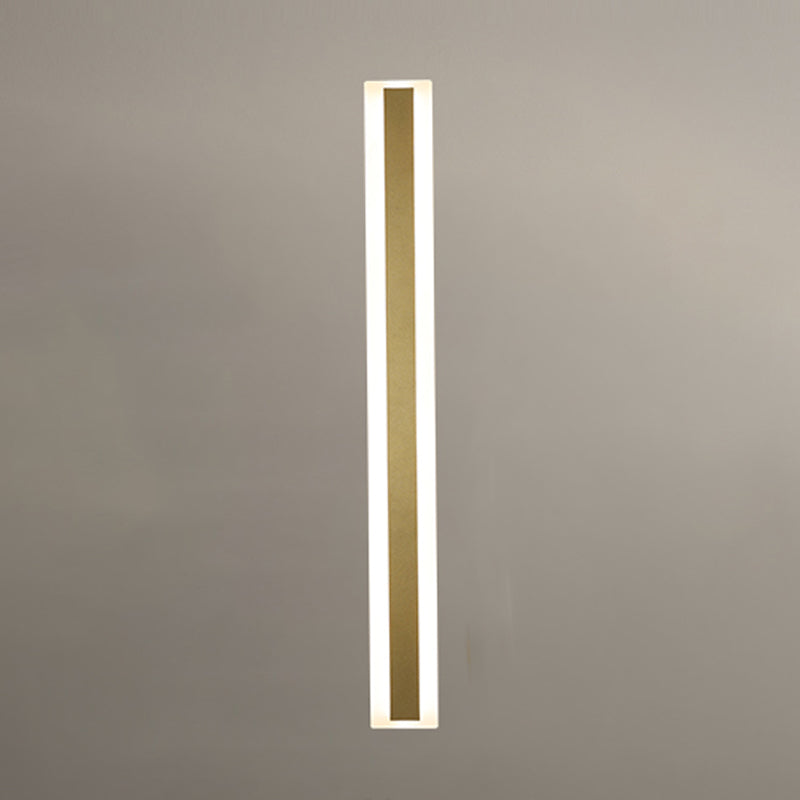 Metal Linear Shape Wall Mount Lighting Modern 1-Light Wall Mount Light Fixture in Gold