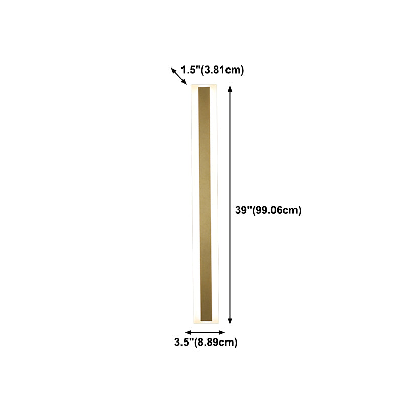 Metal Linear Shape Wall Mount Lighting Modern 1-Light Wall Mount Light Fixture in Gold