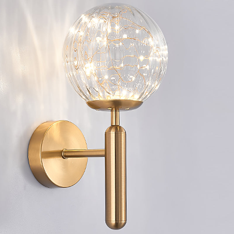 Stile moderno a forma sferica murale vetro sconce 1 illuminazione da parete leggera per accanto