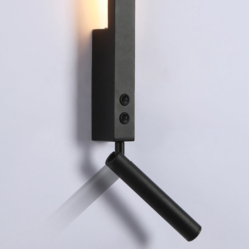 Stile moderno a forma lineare murale sconce metallo 2 illuminazione da parete per lettura