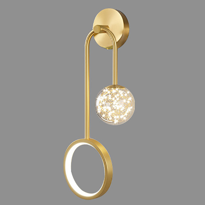 Modern Style Spherical Shape Wall Sconce Glass 2 Light Wall Lighting for Living Room