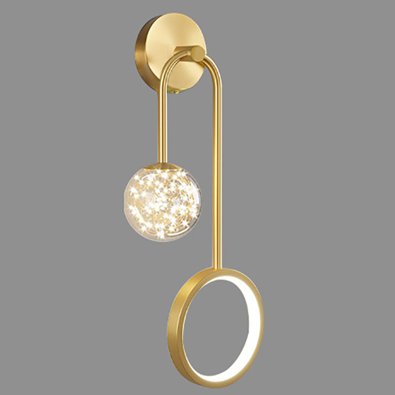 Modern Style Spherical Shape Wall Sconce Glass 2 Light Wall Lighting for Living Room