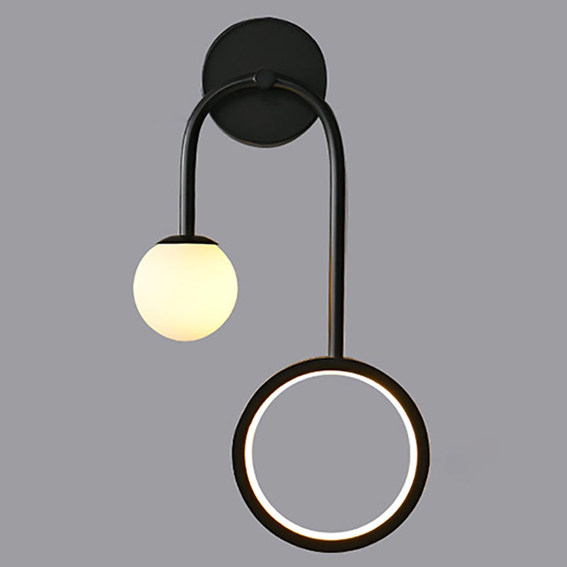Modern Style Spherical Shape Wall Sconce Glass 2 Light Wall Lighting for Living Room