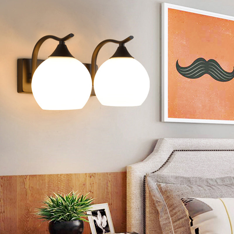 Metalen bol vorm muurlicht Noordse stijl muur sconce met glas voor woonkamer
