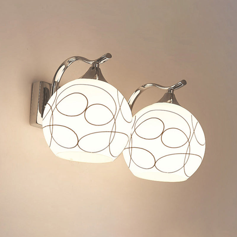Metalen bol vorm muurlicht Noordse stijl muur sconce met glas voor woonkamer