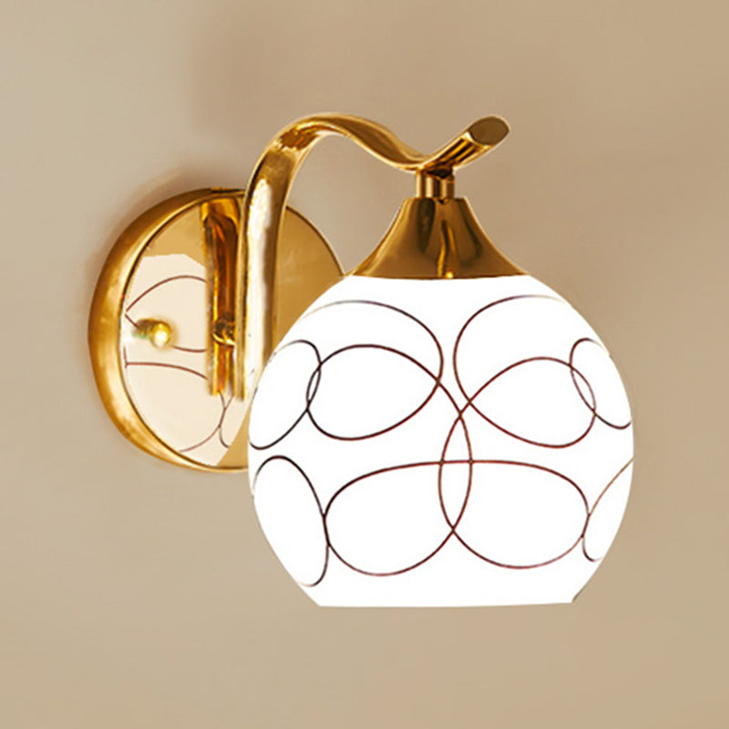 Metalen bol vorm muurlicht Noordse stijl muur sconce met glas voor woonkamer