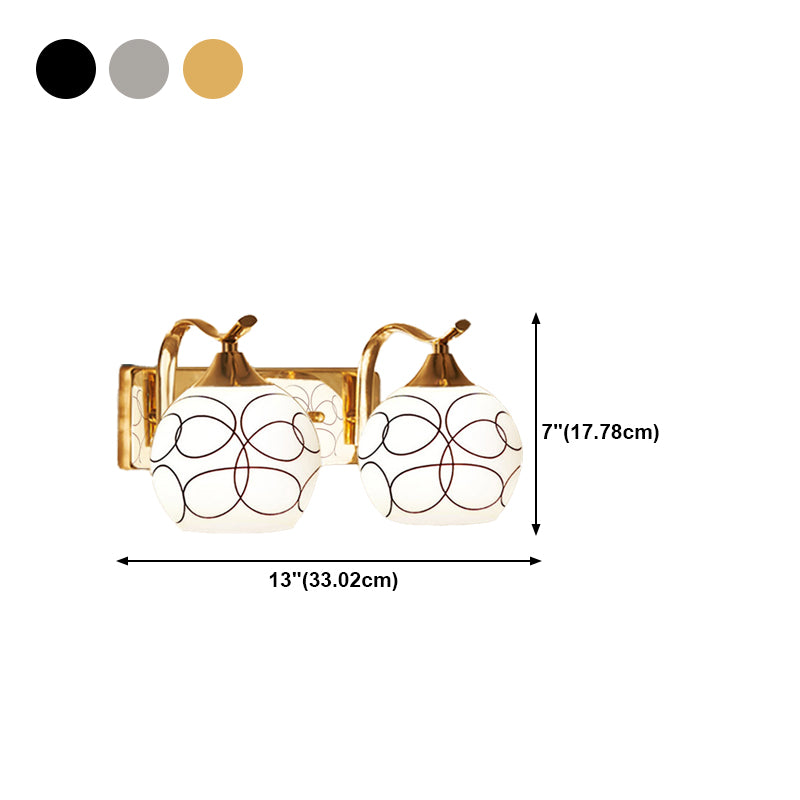 Luz de pared de forma de globo de metal Luz de pared nórdica de estilo nórdico con vidrio para sala de estar