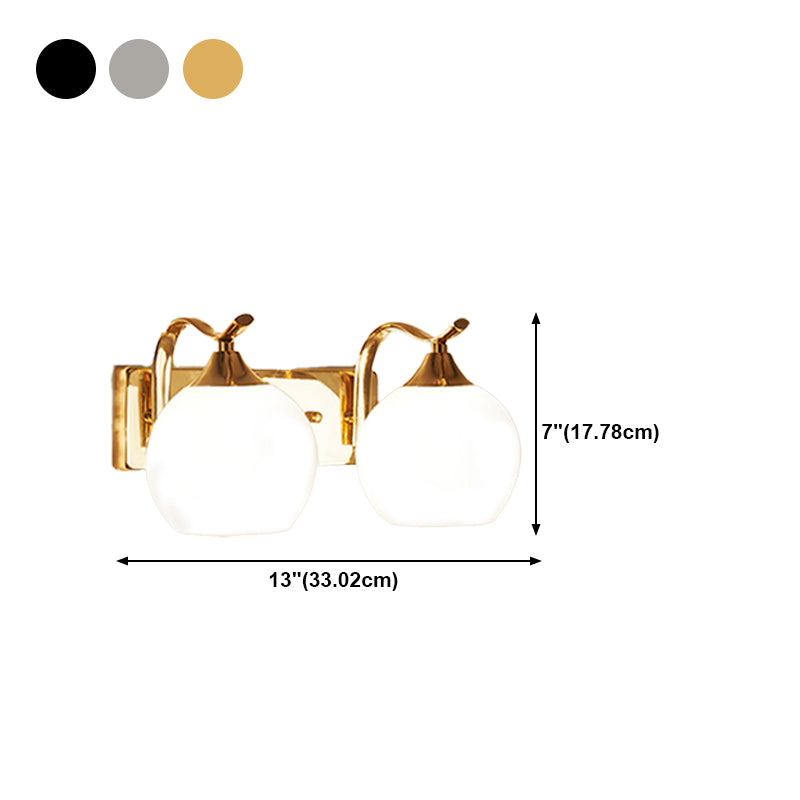 Metalen bol vorm muurlicht Noordse stijl muur sconce met glas voor woonkamer