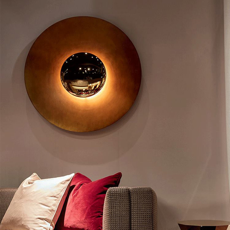 Luz de pared de estilo posmoderno Luz de apliques de pared de 1 luz con sombra de hierro para sala de estar