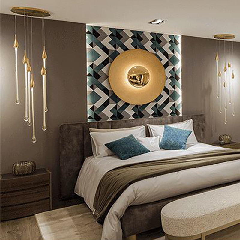 Luz de pared de estilo posmoderno Luz de apliques de pared de 1 luz con sombra de hierro para sala de estar