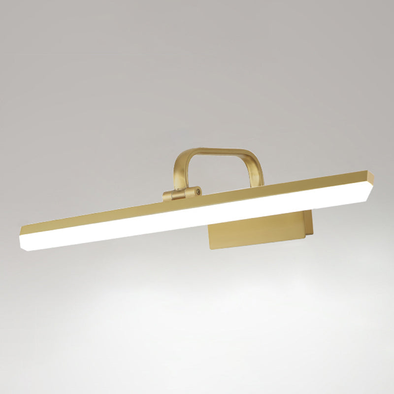 Linear Shape Contemporary Style Vanity Light Metal 1 Light LED Mirror Light for Bathroom