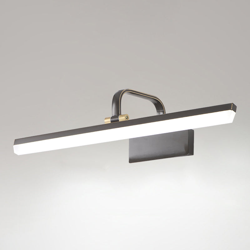 Linear Shape Contemporary Style Vanity Light Metal 1 Light LED Mirror Light for Bathroom