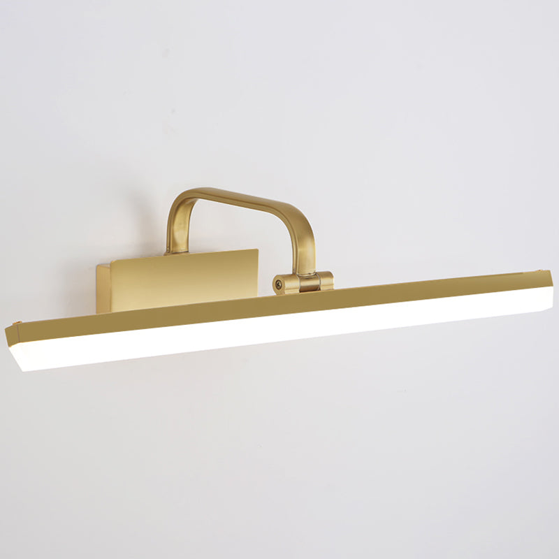 Linear Shape Contemporary Style Vanity Light Metal 1 Light LED Mirror Light for Bathroom