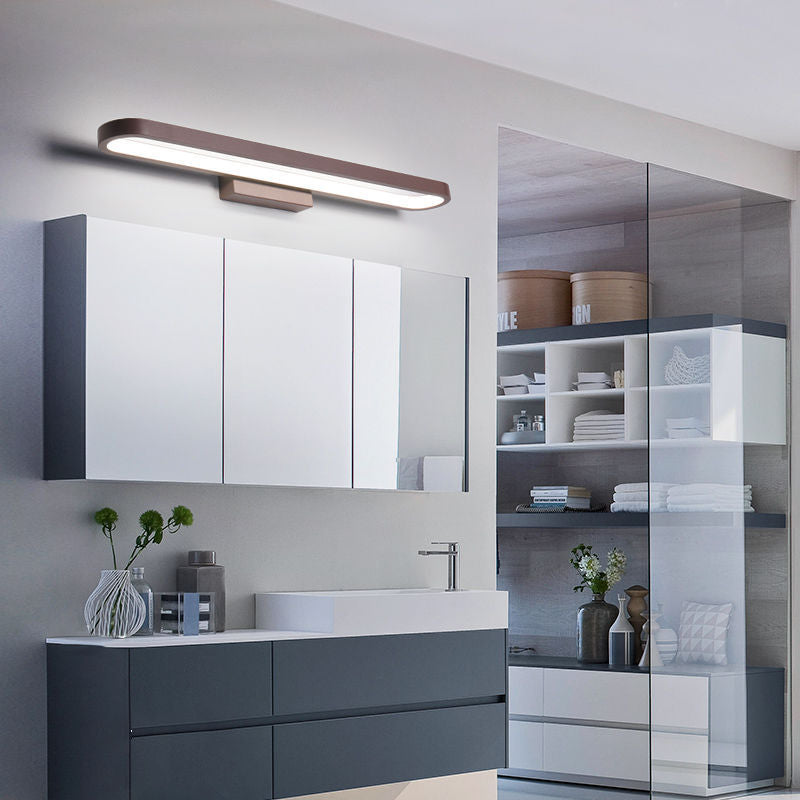 Modern LED Vanity Light Strip Shape Mirror Front Light with Acrylic Shade for Bathroom