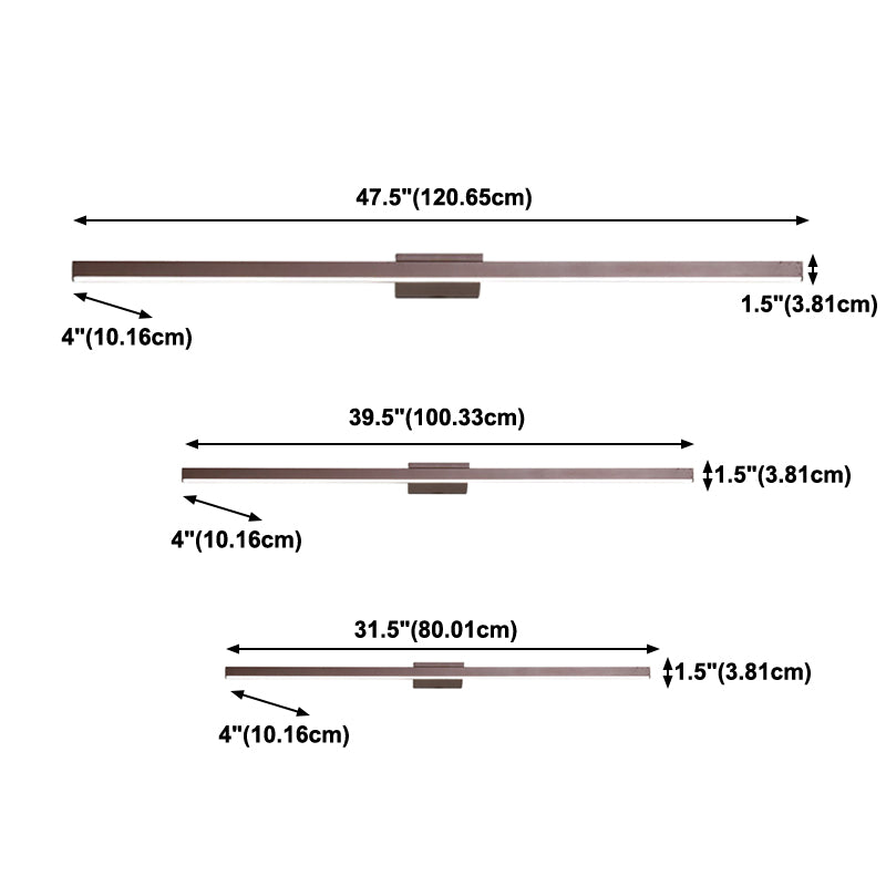 Moderne einfache Aluminium -Eitelkeitslicht Geometrie Rechteck LED Eitelkeitslampe für Duschbad