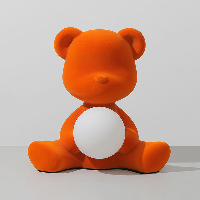 Lámpara de mesa de oso de macarrones 1 luces de escritorio con sombra de vidrio para dormitorio